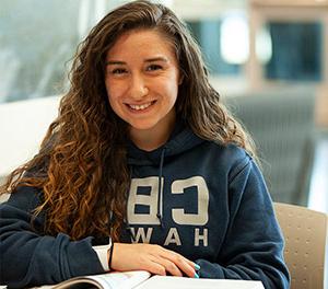 student studying in the SWL building